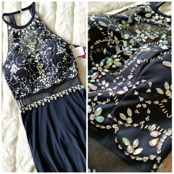 Blondie Nites Dresses & Skirts - 🍒NWT🍒 BLONDIE NITES NAVY SPECIAL OCCASION DRESS